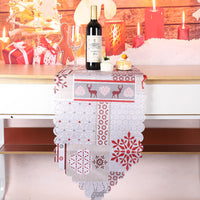 HKM-232915 Floral and Plaid Decorative Table Runner, PVC Tablecloth for Home or Holiday Use, 180x35.5cm