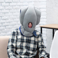 HKM-232915 Portable Travel Pillow Head Cover for Comfortable Sleep - Blue and Black Options
