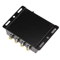 HKM-232979 4-Port AV Video Splitter for Car - One Input to Four Outputs, 12V Video Amplifier, Compact Size 70x100x20mm
