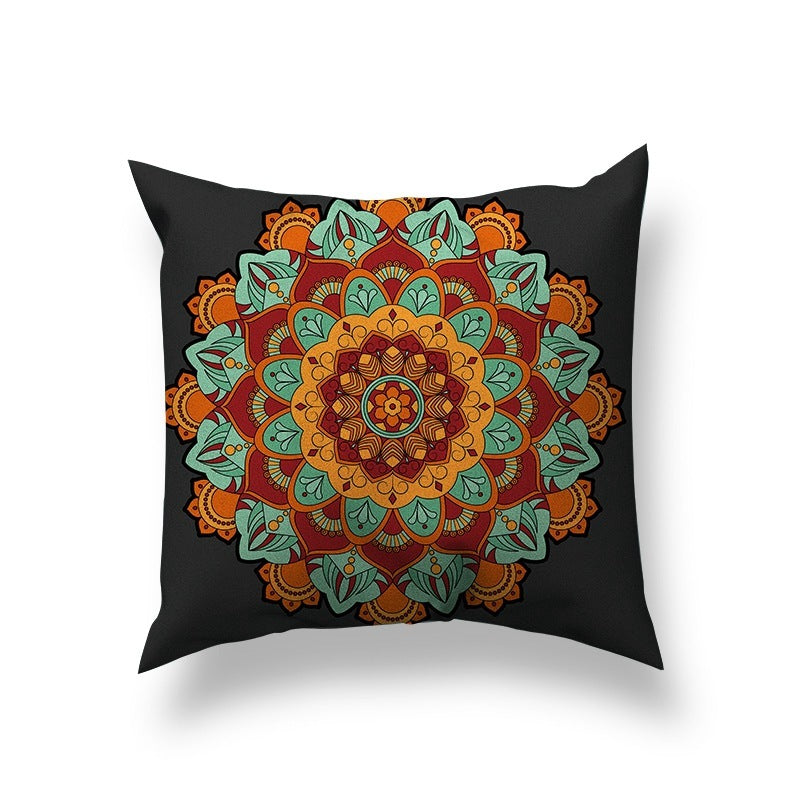 HKM-233171 Bohemian Ethnic Style Short Plush Pillowcase 45cm x 45cm for Home and Car Decor