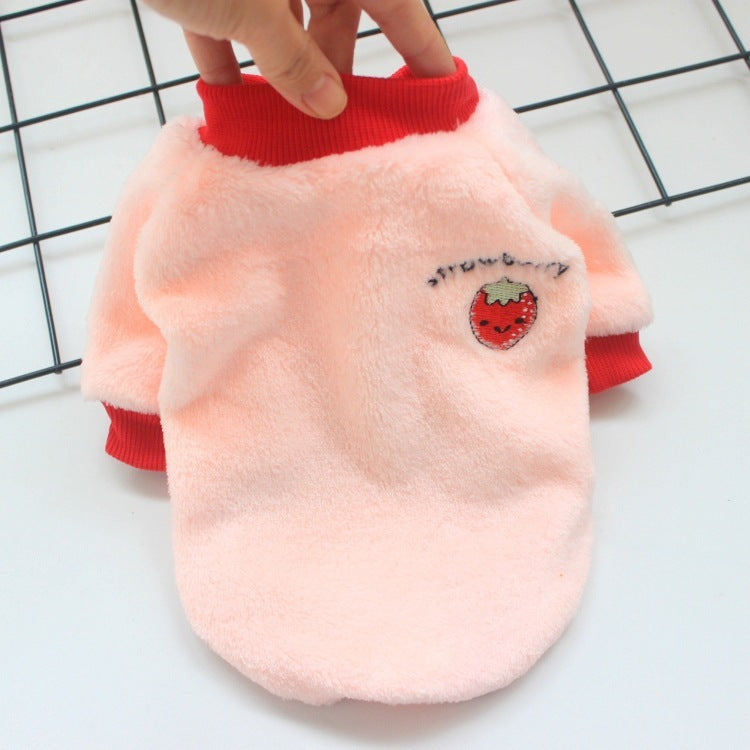 HKM-233235 Cozy Velvet Puppy Sweatshirts for Winter in Various Fruit Colors