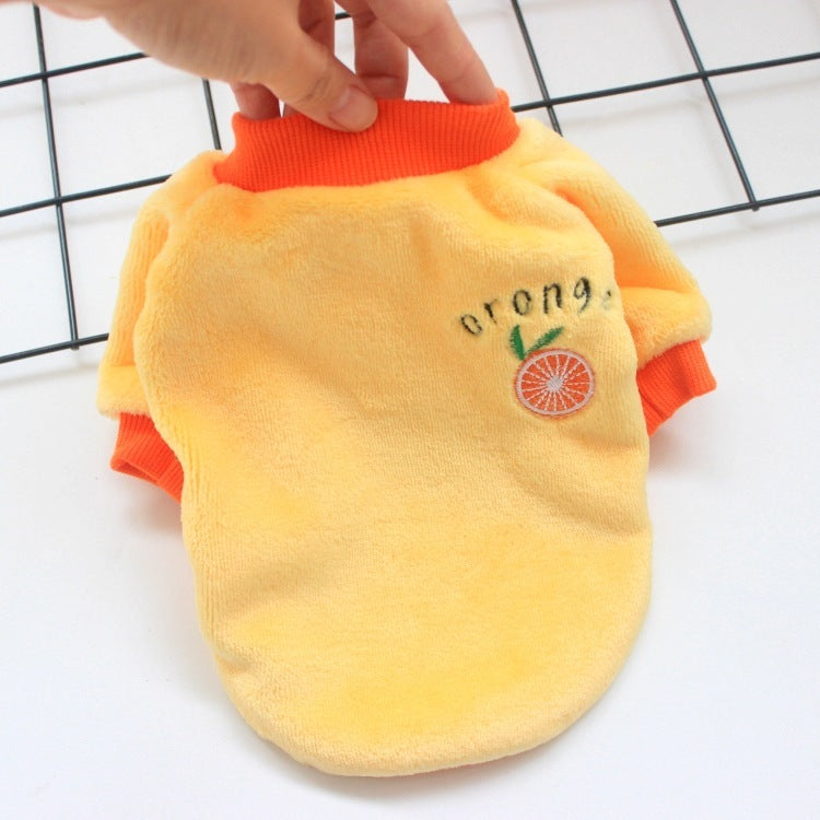 HKM-233235 Cozy Velvet Puppy Sweatshirts for Winter in Various Fruit Colors