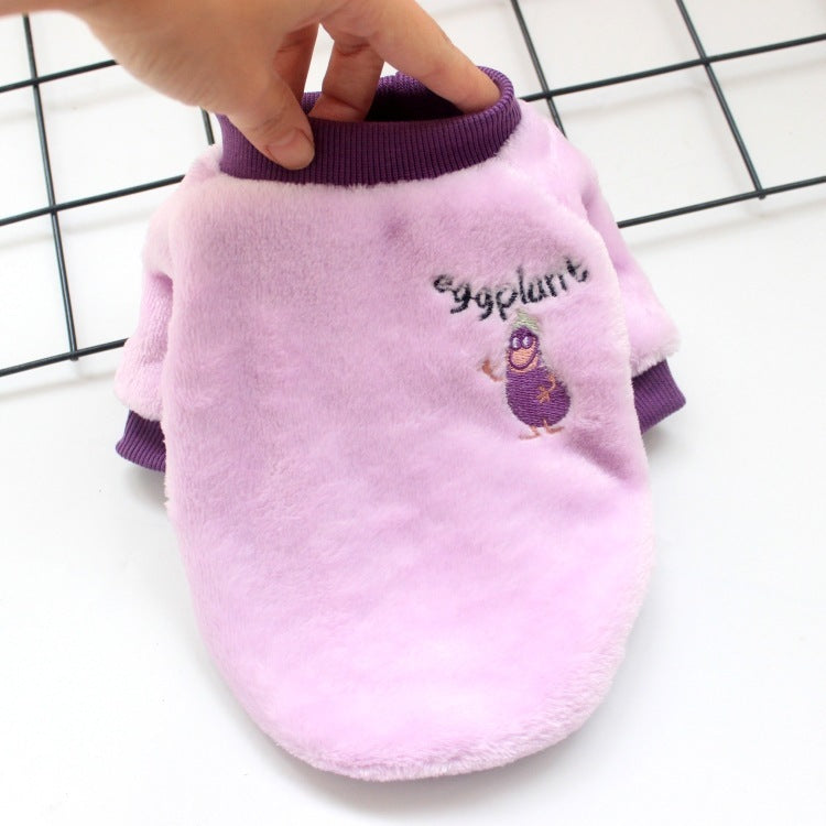 HKM-233235 Cozy Velvet Puppy Sweatshirts for Winter in Various Fruit Colors