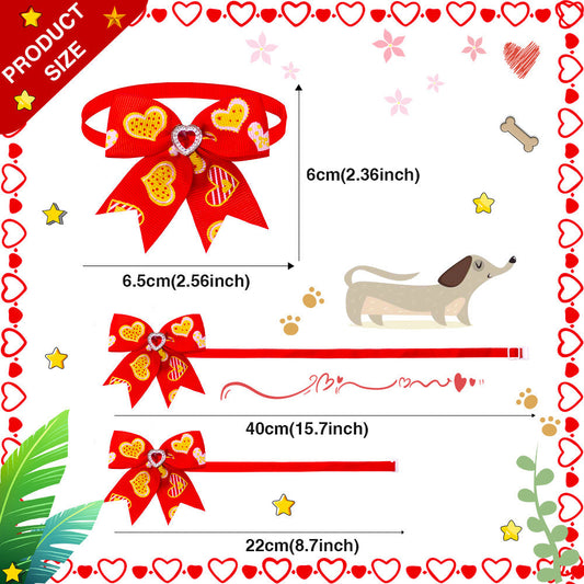 HKM-233299 Pet Love Diamond Bow Tie for Pets - Candy Color Polyester Bow Tie Accessories