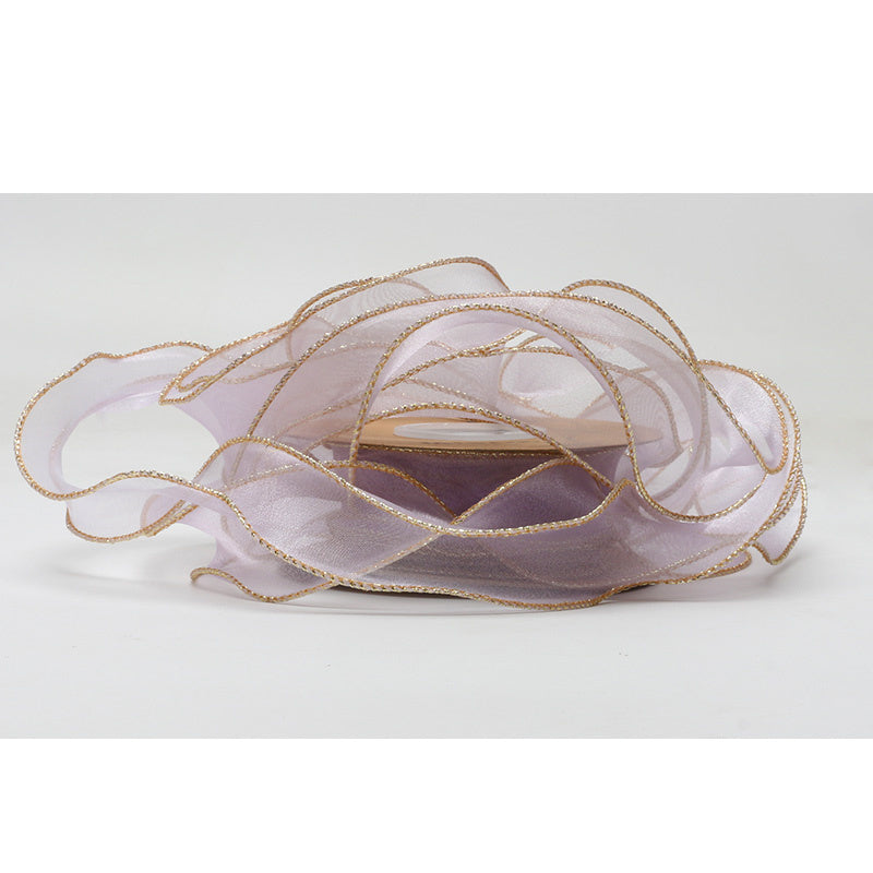 HKM-233555 Phnom Penh Fishtail Flowers 4cm Yarn Packaging Ribbon in Various Colors