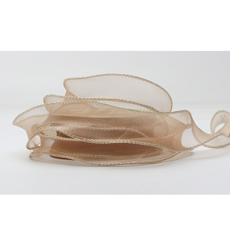 HKM-233555 Phnom Penh Fishtail Flowers 4cm Yarn Packaging Ribbon in Various Colors