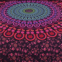 HKM-233619 Bohemian Quilt Set - Four Piece Collection in Various Sizes with Polyester Fiber Duvet Cover and Pillow Shams