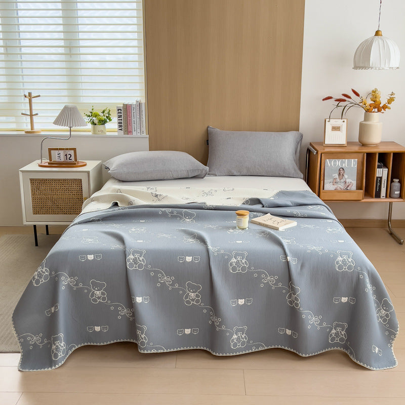 HKM-233619 Cotton Three-Layer Quilt and Blanket in Multiple Sizes for Modern Homes