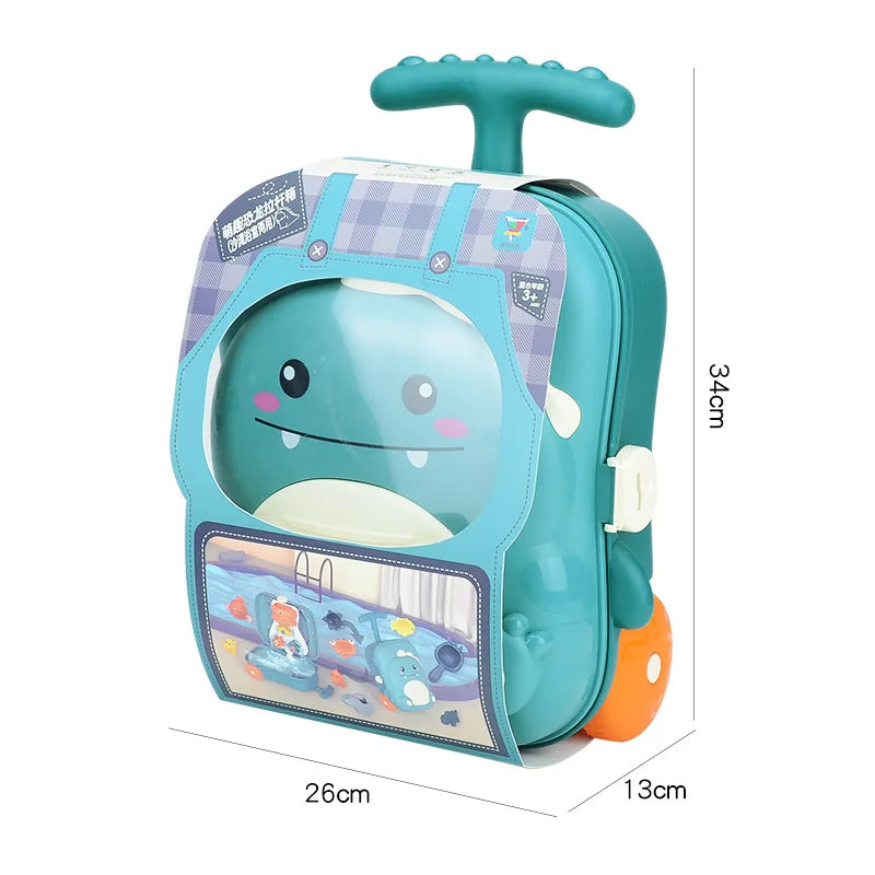 KTX-233875 8-Piece Dinosaur Trolley Case Beach Toy Set for Kids - Outdoor Multi-Play Summer Toys