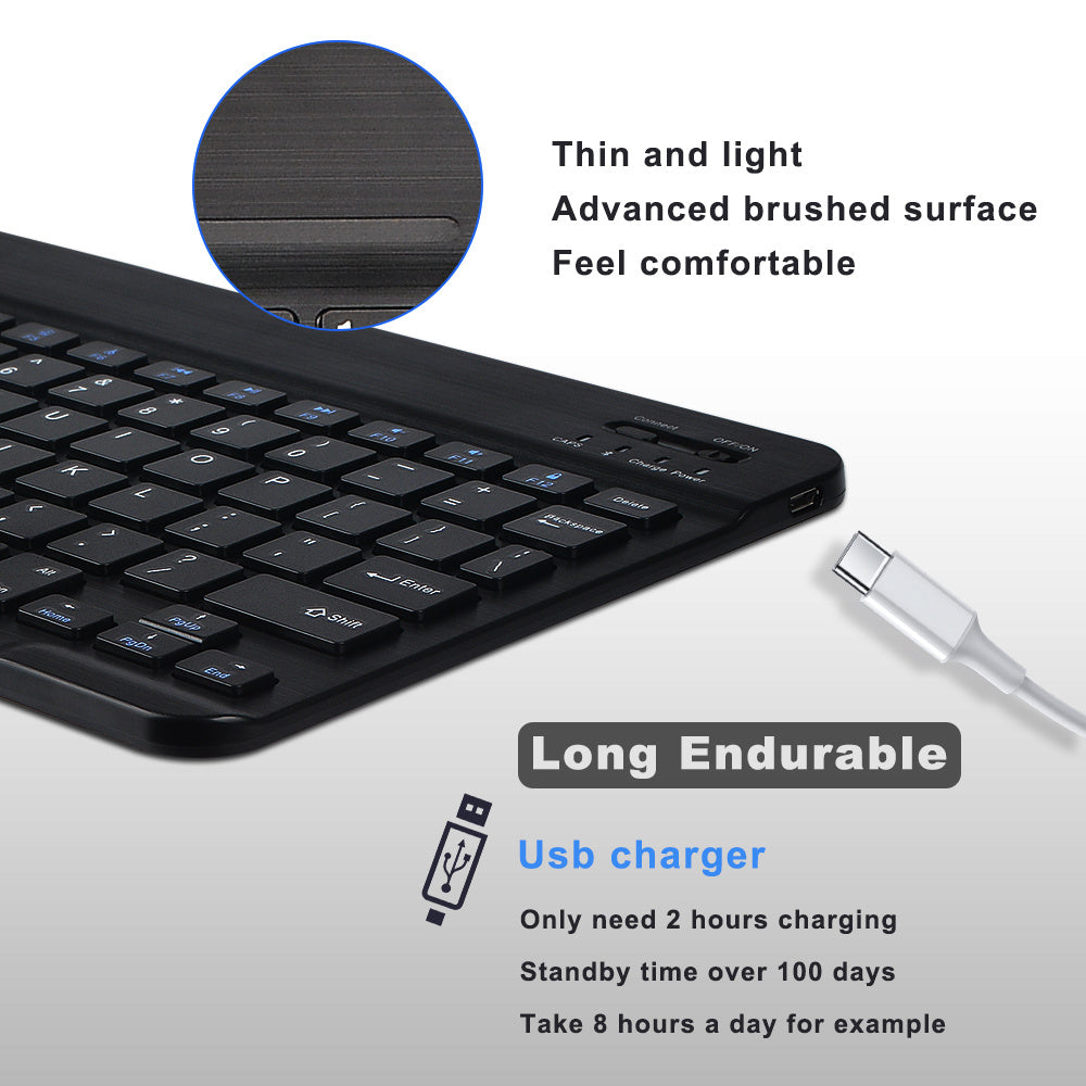 HKM-233875 Bluetooth Keyboard Holster for Apple 2018 iPad Pro 12.9 with Multimedia Function and PU Leather Design