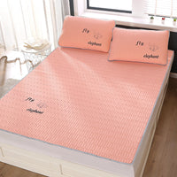 HKM-233939 Folding Ice Silk Mat Set - 3-Piece Washable Cotton Coarse Cloth Mats