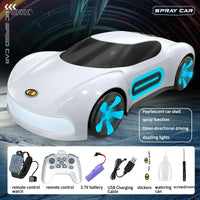 HKM-234195 2.4GHz Gesture Sensing Remote Control Electric Spray Stunt Car with Flashing Lights - Indoor/Outdoor RC Drift Vehicle