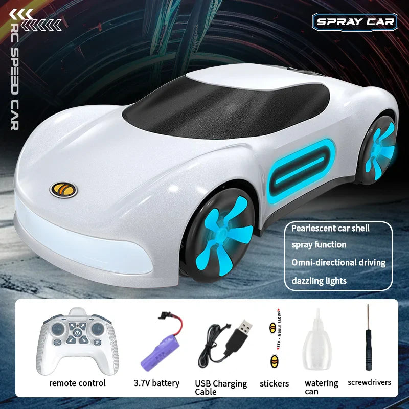 HKM-234195 2.4GHz Gesture Sensing Remote Control Electric Spray Stunt Car with Flashing Lights - Indoor/Outdoor RC Drift Vehicle