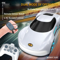HKM-234195 2.4GHz Gesture Sensing Remote Control Electric Spray Stunt Car with Flashing Lights - Indoor/Outdoor RC Drift Vehicle