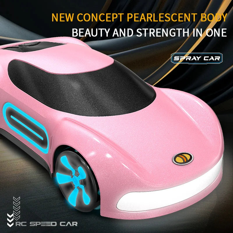 HKM-234195 2.4GHz Gesture Sensing Remote Control Electric Spray Stunt Car with Flashing Lights - Indoor/Outdoor RC Drift Vehicle