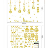 HKM-234387 Self-Adhesive Christmas Decoration Wall Stickers in Golden Design - 45x60CM & 53x37.2CM