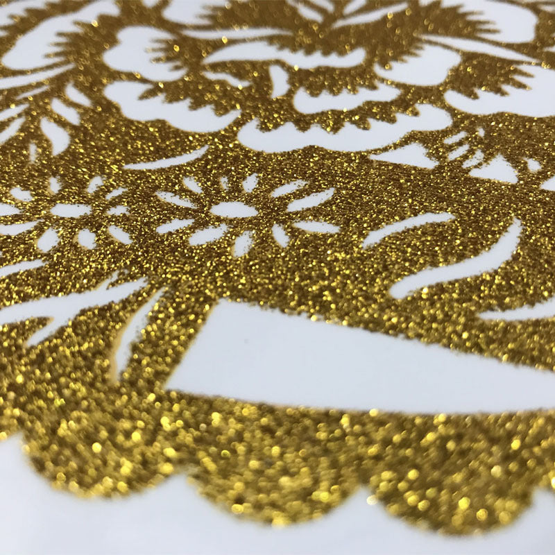 HKM-234387 Self-Adhesive Christmas Decoration Wall Stickers in Golden Design - 45x60CM & 53x37.2CM