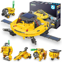 HKM-234451 6-in-1 Educational Solar Robot Toys for STEM Projects - Solar-Powered Space Kits