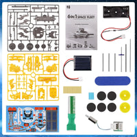 HKM-234451 6-in-1 Educational Solar Robot Toys for STEM Projects - Solar-Powered Space Kits