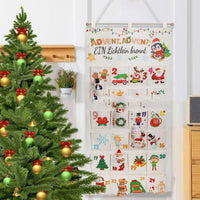 HKM-234579 DIY Christmas Countdown Gift Bag - Brocade Silk Screen Design, 50x100 cm