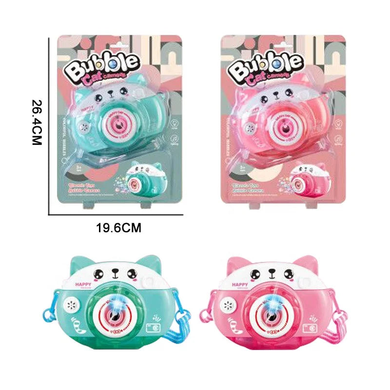HKM-234579 Happy Fun Bubble Machine Camera for Kids with Light and Music - Perfect Outdoor Party Toy