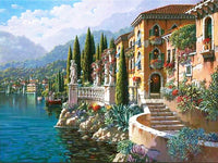 HKM-234771 Seaside Town 5D Diamond Mosaic Embroidery Kit for Home Decoration