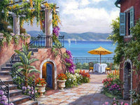 HKM-234771 Seaside Town 5D Diamond Mosaic Embroidery Kit for Home Decoration