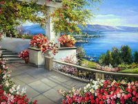 HKM-234771 Seaside Town 5D Diamond Mosaic Embroidery Kit for Home Decoration