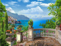 HKM-234771 Seaside Town 5D Diamond Mosaic Embroidery Kit for Home Decoration
