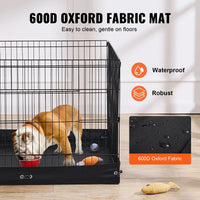 HKM-234963 Foldable 4-Panel Metal Dog Playpen with Waterproof Ground Mat, 36" x 36" for Small Pets
