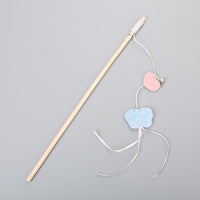 HKM-234963 Funny Cat Stick with Bell and Elastic Rope - Lightweight Wooden Pole for Interactive Play