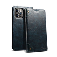 HKM-235027 Stylish Flip Magnetic Card Holder Leather Phone Case for iPhone Models