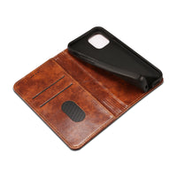 HKM-235027 Stylish Flip Magnetic Card Holder Leather Phone Case for iPhone Models