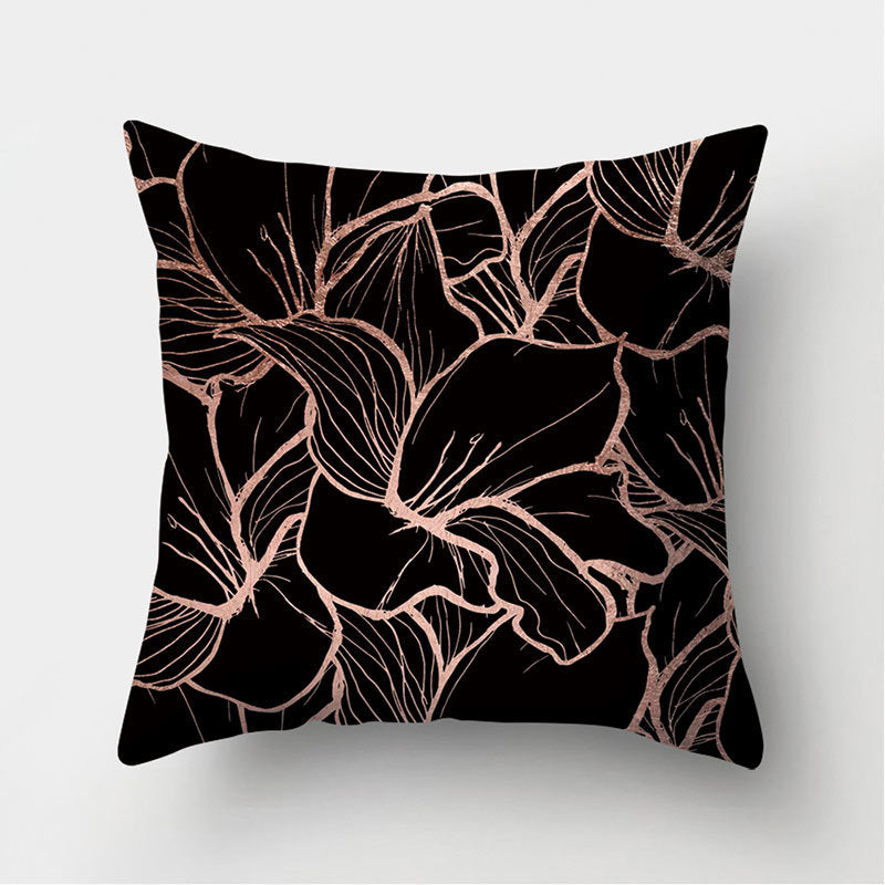 HKM-235155 Peach Skin Geometric Velvet Pillowcase Cushion Cover - Modern 45x45cm Design