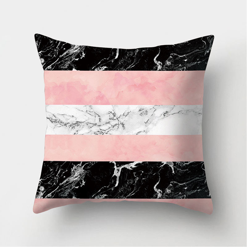 HKM-235155 Peach Skin Geometric Velvet Pillowcase Cushion Cover - Modern 45x45cm Design
