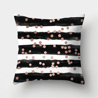HKM-235155 Peach Skin Geometric Velvet Pillowcase Cushion Cover - Modern 45x45cm Design