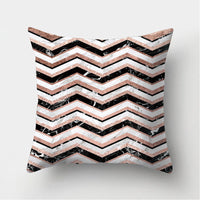 HKM-235155 Peach Skin Geometric Velvet Pillowcase Cushion Cover - Modern 45x45cm Design