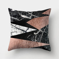 HKM-235155 Peach Skin Geometric Velvet Pillowcase Cushion Cover - Modern 45x45cm Design