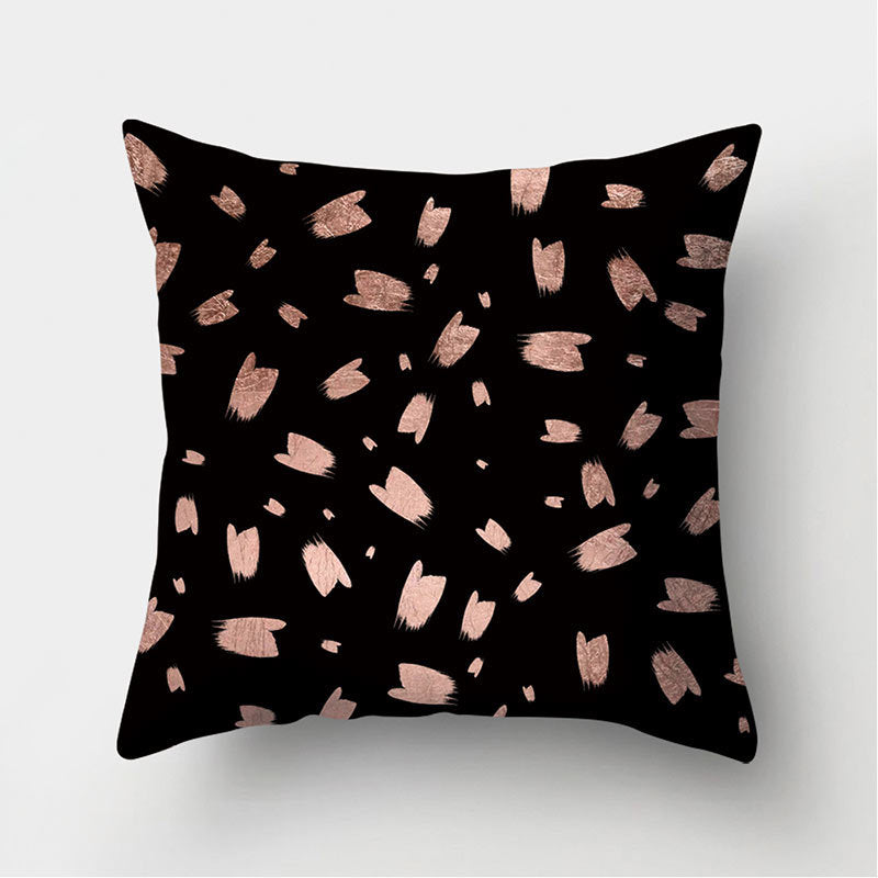 HKM-235155 Peach Skin Geometric Velvet Pillowcase Cushion Cover - Modern 45x45cm Design