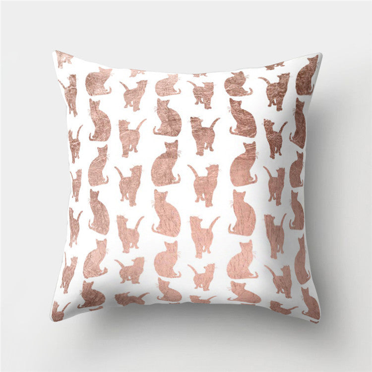 HKM-235155 Peach Skin Geometric Velvet Pillowcase Cushion Cover - Modern 45x45cm Design