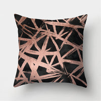 HKM-235155 Peach Skin Geometric Velvet Pillowcase Cushion Cover - Modern 45x45cm Design