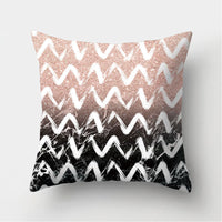 HKM-235155 Peach Skin Geometric Velvet Pillowcase Cushion Cover - Modern 45x45cm Design