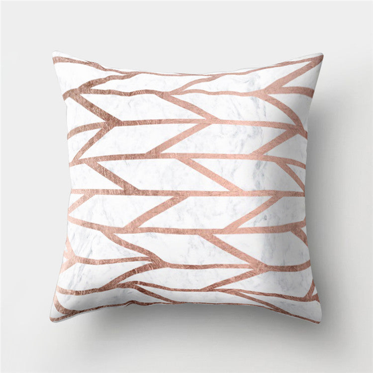 HKM-235155 Peach Skin Geometric Velvet Pillowcase Cushion Cover - Modern 45x45cm Design