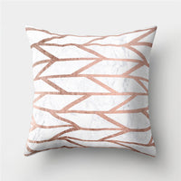 HKM-235155 Peach Skin Geometric Velvet Pillowcase Cushion Cover - Modern 45x45cm Design