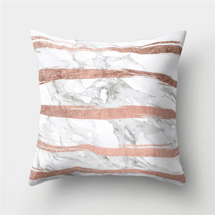 HKM-235155 Peach Skin Geometric Velvet Pillowcase Cushion Cover - Modern 45x45cm Design
