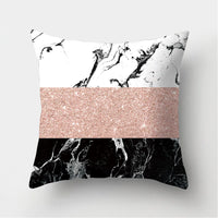 HKM-235155 Peach Skin Geometric Velvet Pillowcase Cushion Cover - Modern 45x45cm Design