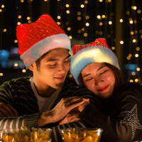 HKM-235219 Colorful Optical Fiber Flashing Hat - USB Powered, Red Luminous Design, 300 x 410mm