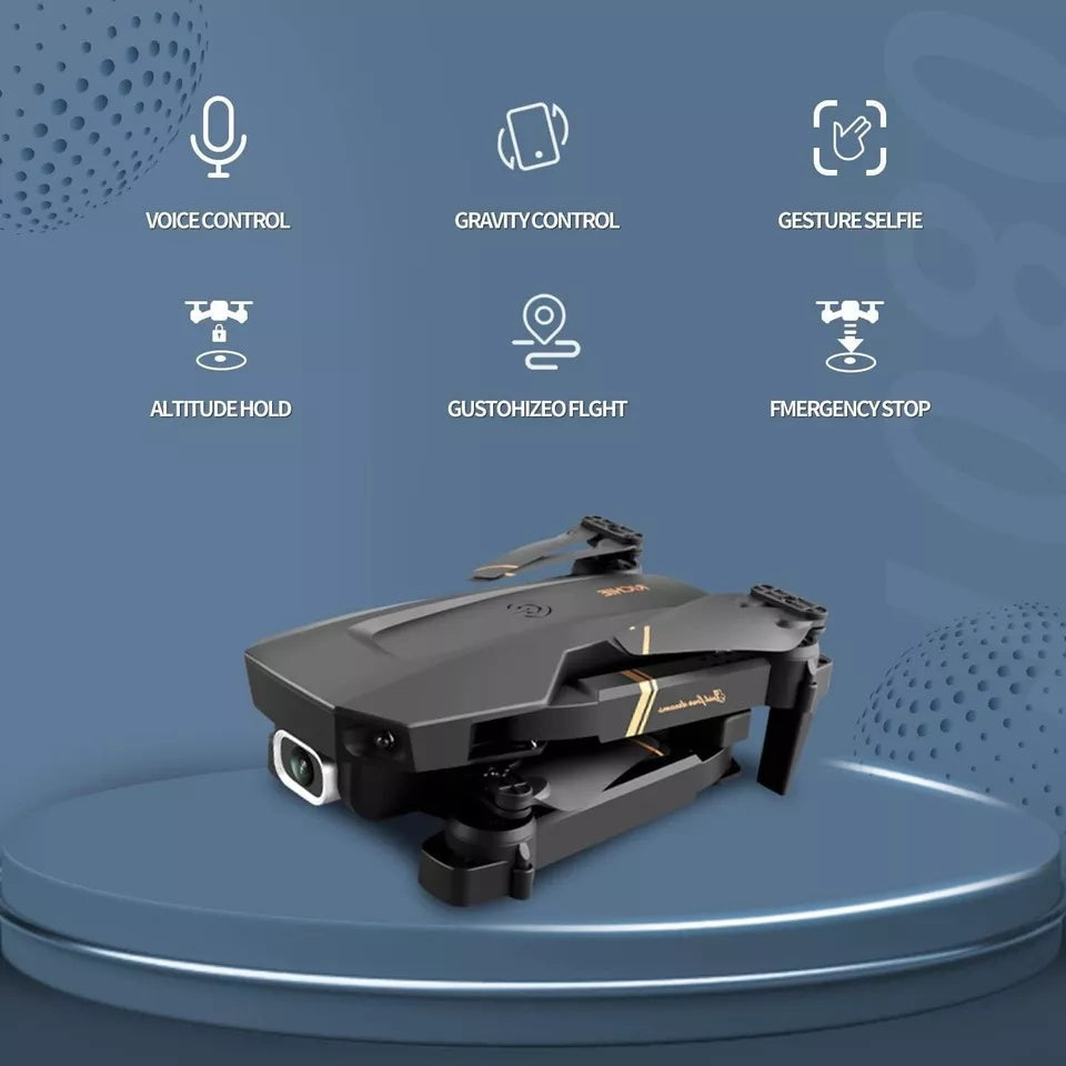 HKM-235283 Foldable Mini Drone with 1080P HD Camera, 3 Batteries, Remote-Controlled Quadcopter for Kids and Adults