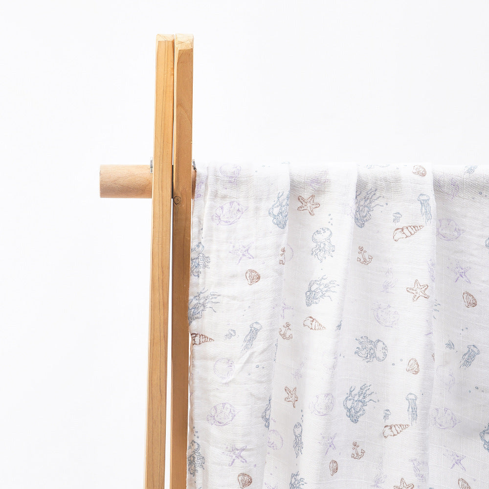 HKM-235347 Bamboo Cotton Newborn Baby Blanket and Bath Towel - Soft, Lightweight, Animal and Cartoon Patterns