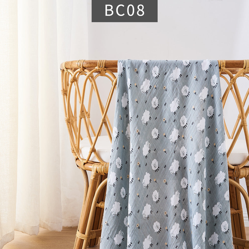 HKM-235347 Bamboo Cotton Newborn Baby Blanket and Bath Towel - Soft, Lightweight, Animal and Cartoon Patterns